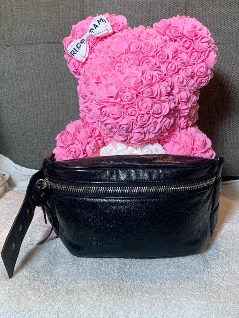 GUC All Saints Black Leather Beltbag
